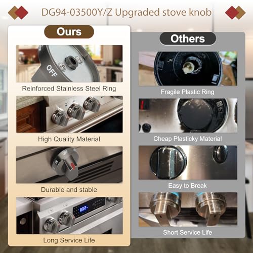 Casmer NE63T8111SG/AA NE63T8311SG/AA NE63BG8315SGAA knob for Samsung Electric Stove/Oven, DG94-03500Y DG94-03500Z knob Replacement dg64-00975a (Black) - Image 3