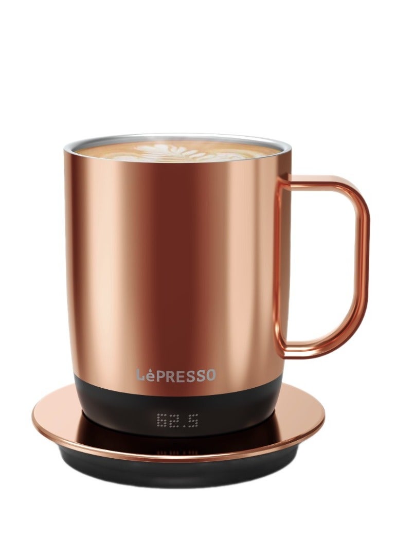 LePRESSO AURELIO Ceramic Mug with Temperature Control Base / Temperature Range 50°C to 62.5°C / Capacity 300ml / Capacity 300ml IPX7 / Charger Type-C - Rose Gold - Image 1