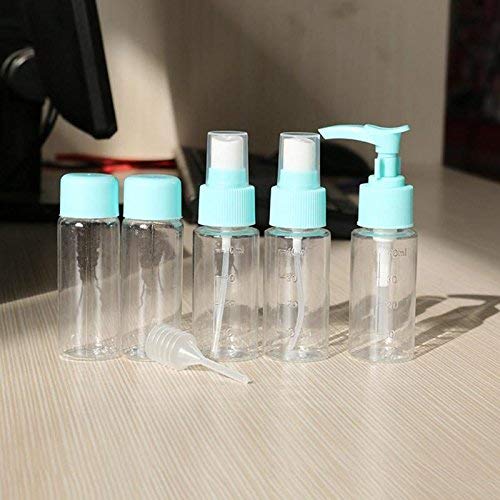 Zollyss Clear Plastic Refillable Travel Toiletry Spray Bottles Set With Zippered Pouch - 6 Pieces - Image 1