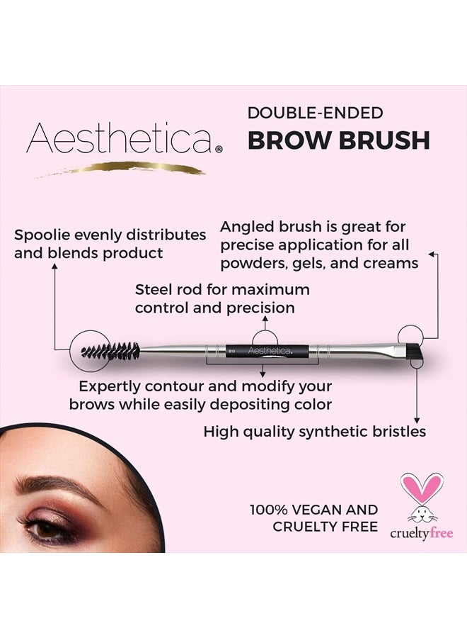 Aesthetica Pro Series Double Ended Eyebrow Brush And Spoolie - Blending Of Eye Brow Powders Vegan And Cruelty Free - Image 3
