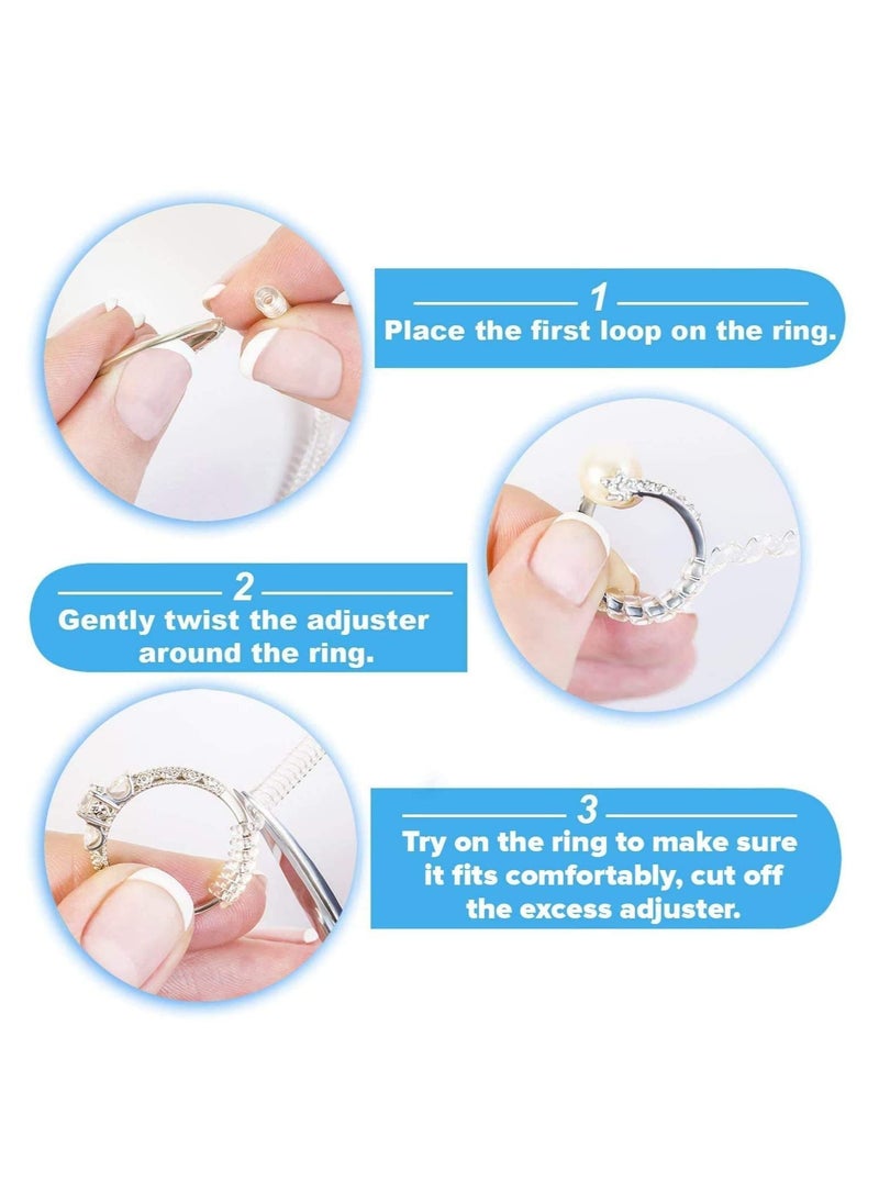 Y&D Ring Size Adjuster, 8 Pieces for Loose Rings, Invisible Silicone Guard Jewelry Tightener Adjuster 4 Sizes to Fit Almost Any  - Image 3