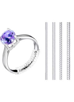 Ring Size Adjuster, 8 Pieces for Loose Rings, Invisible Silicone Guard Jewelry Tightener Adjuster 4 Sizes to Fit Almost Any