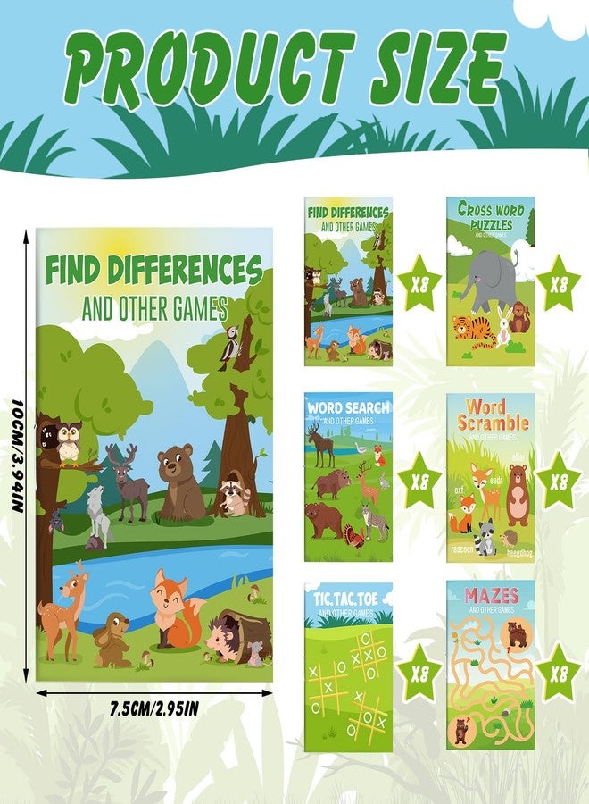 هونغداو مجموعة كتب أنشطة صغيرة من هونغداو، 48 قطعة، تضم حيوانات الغابة، مناسبة للأولاد والبنات، مليئة بالمرح والألعاب، وتتضمن أنشطة تفاعلية مثل المتاهات وألعاب الكلمات المتقاطعة وغيرها. هدية مثالية للطلاب والحفلات والفصول الدراسية. - Image 2
