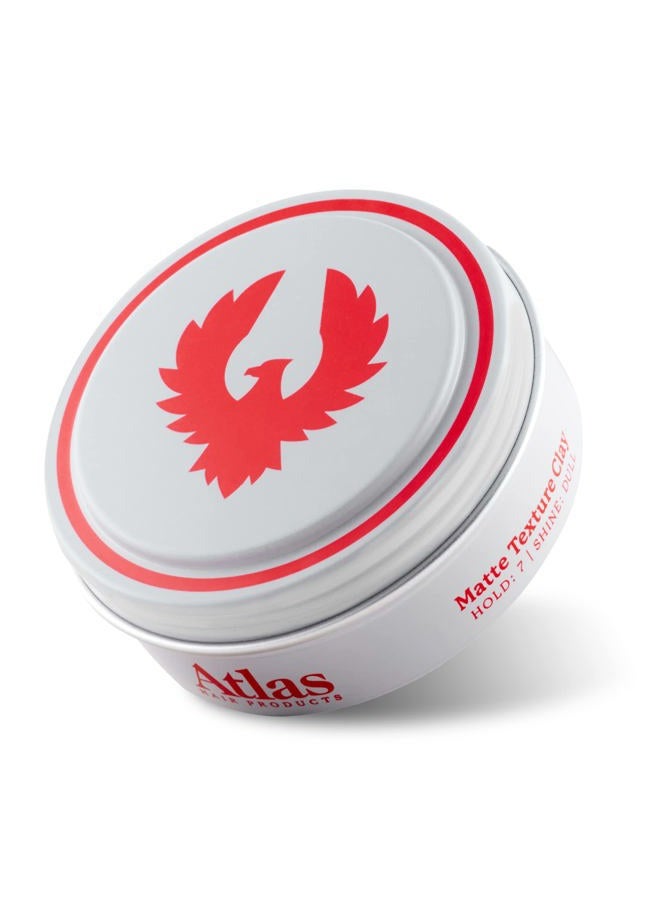 ATLAS Matte Texture Clay 2.4 Ounce is a No Shine, Ultra Lightweight, Medium to Firm Hold, Thickening, Texturizing, Separating, Hair Styling and Grooming Product for Men and Women - Image 1