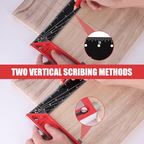 LARMEIL Rafter Square 7 Inch and Framing Square 12 Inch Carpenter Square Set, Woodworking Square Tool, Aluminum Squares Metal Ruler for Woodworking - Image 4