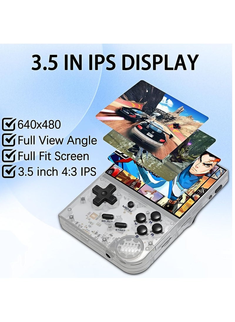 ANBERNIC  RG35XX Handheld Game Console, 3.5 Inch IPS Screen Linux System Retro Video Games Consoles, Portable Pocket Video Player with 8000+ Games (White, 64G+128G)  - Image 5
