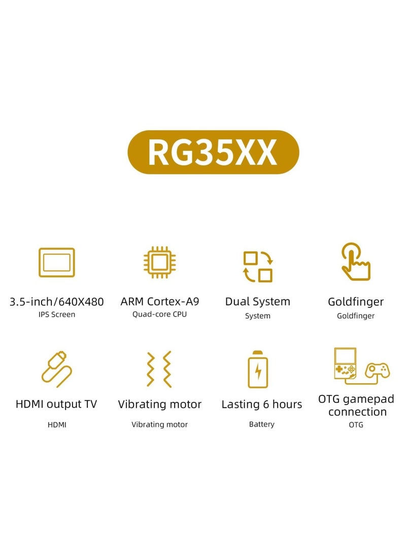 ANBERNIC  RG35XX Handheld Game Console, 3.5 Inch IPS Screen Linux System Retro Video Games Consoles, Portable Pocket Video Player with 8000+ Games (White, 64G+128G)  - Image 2