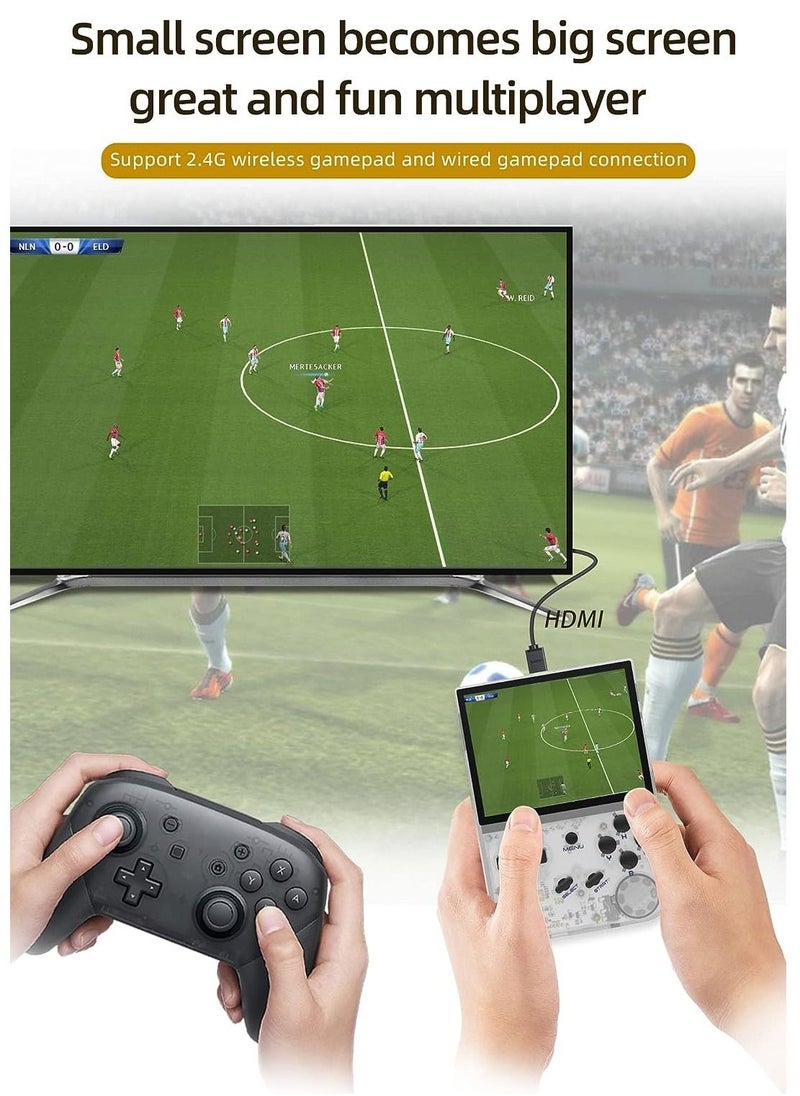 ANBERNIC  RG35XX Handheld Game Console, 3.5 Inch IPS Screen Linux System Retro Video Games Consoles, Portable Pocket Video Player with 8000+ Games (White, 64G+128G)  - Image 4
