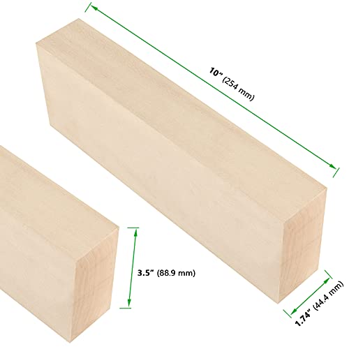 JAPCHET 2 Packs 10 x 3.5 x 1.7 Inch Basswood Blocks, Natural Unfinished Blocks for Carving, Crafting and Whittling - Image 2