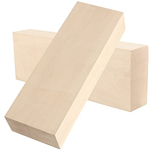 JAPCHET 2 Packs 10 x 3.5 x 1.7 Inch Basswood Blocks, Natural Unfinished Blocks for Carving, Crafting and Whittling - Image 1