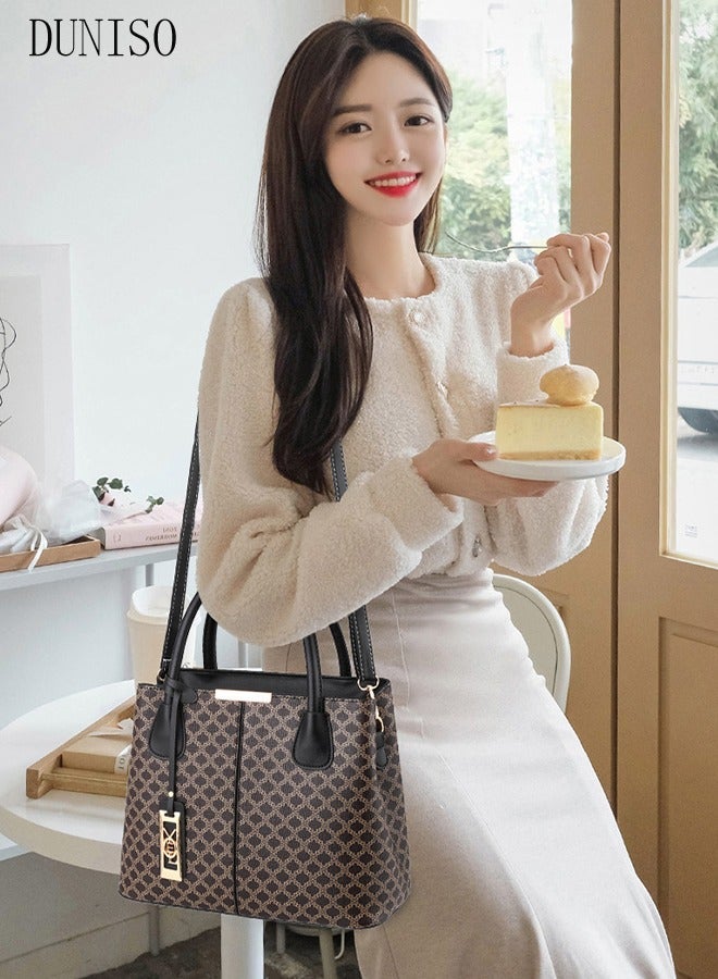 DUNISO Women's Fashion Handbag Faux Leather Crossbody Bag For Women Large Capacity Tote Bags Top Handle Satchel Fashionable Travel Shoulder Bag For Ladies - Image 5