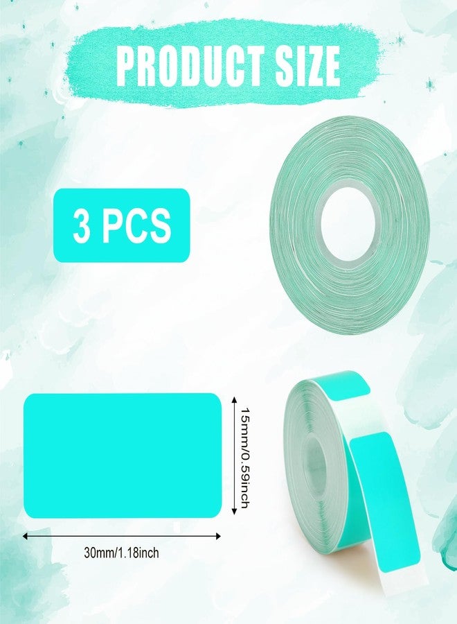 PEUTIER 3 Rolls Label Tapes for Phomemo D30 Label Maker, 15mm x 30mm Self-Adhesive Label Tape Thermal Sticker Paper Roll for Home Office School Supplies (Blue) - Image 2