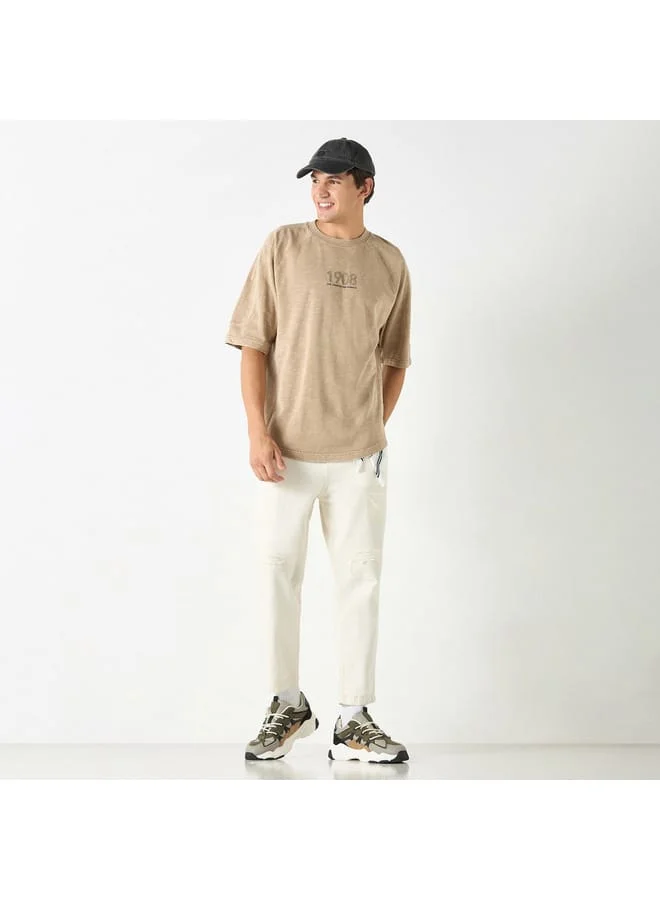 Lee Cooper Lee Cooper Printed T-shirt with Crew Neck and Short Sleeves
