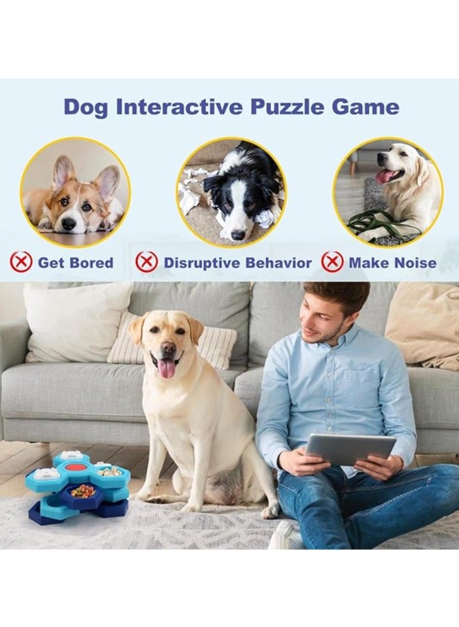 عام أوعية تغذية بطيئة للكلاب، تفاعلية، توفر تجربة تناول ممتعة وتدريب للحيوانات الأليفة للكلاب والقطط، طبق طعام دوار متعدد الطبقات لتدريب الكلاب وألعاب للبحث عن الطعام. - Image 5