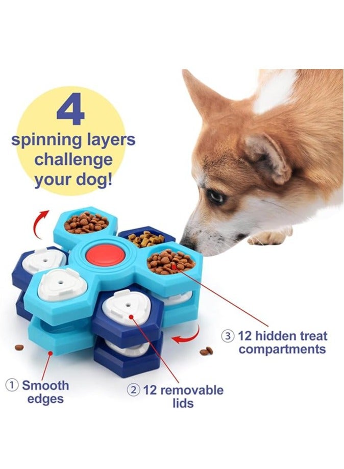 عام أوعية تغذية بطيئة للكلاب، تفاعلية، توفر تجربة تناول ممتعة وتدريب للحيوانات الأليفة للكلاب والقطط، طبق طعام دوار متعدد الطبقات لتدريب الكلاب وألعاب للبحث عن الطعام. - Image 2