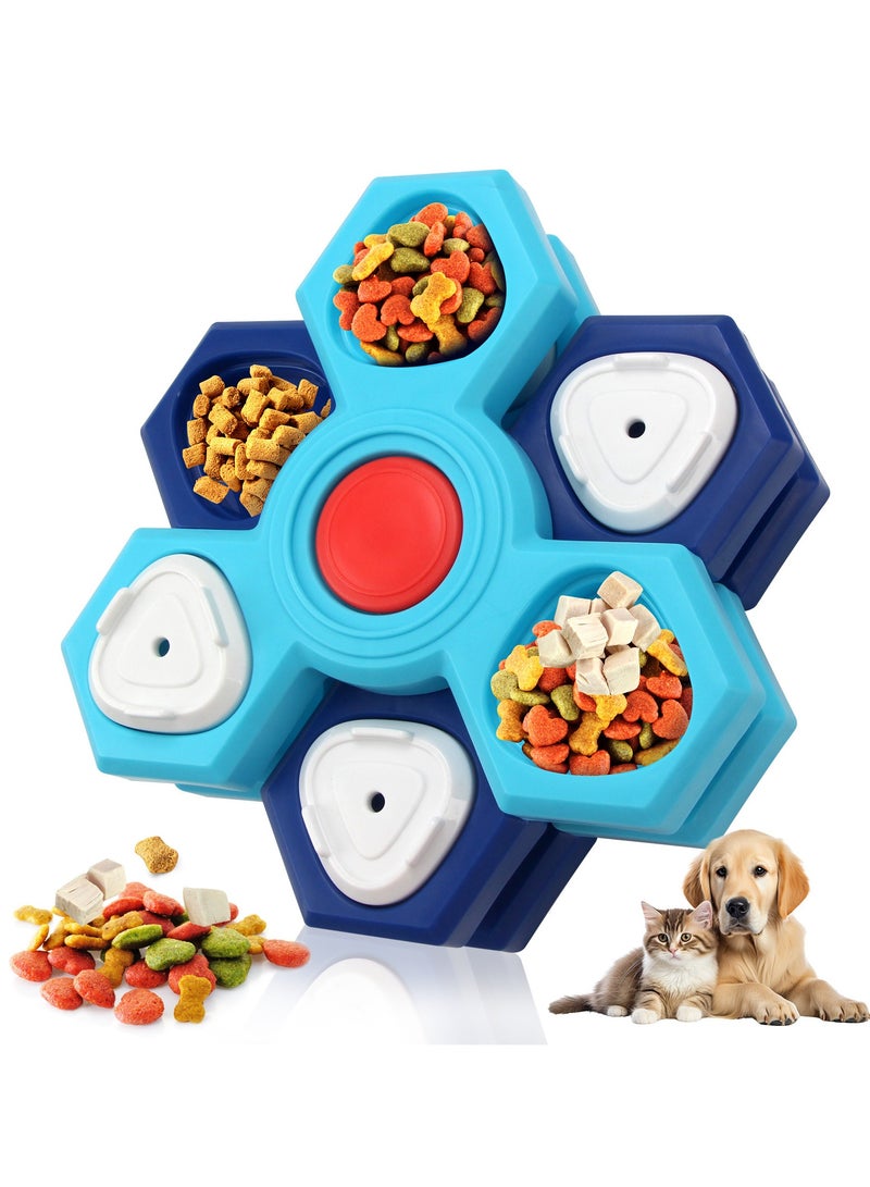 عام أوعية تغذية بطيئة للكلاب، تفاعلية، توفر تجربة تناول ممتعة وتدريب للحيوانات الأليفة للكلاب والقطط، طبق طعام دوار متعدد الطبقات لتدريب الكلاب وألعاب للبحث عن الطعام. - Image 1