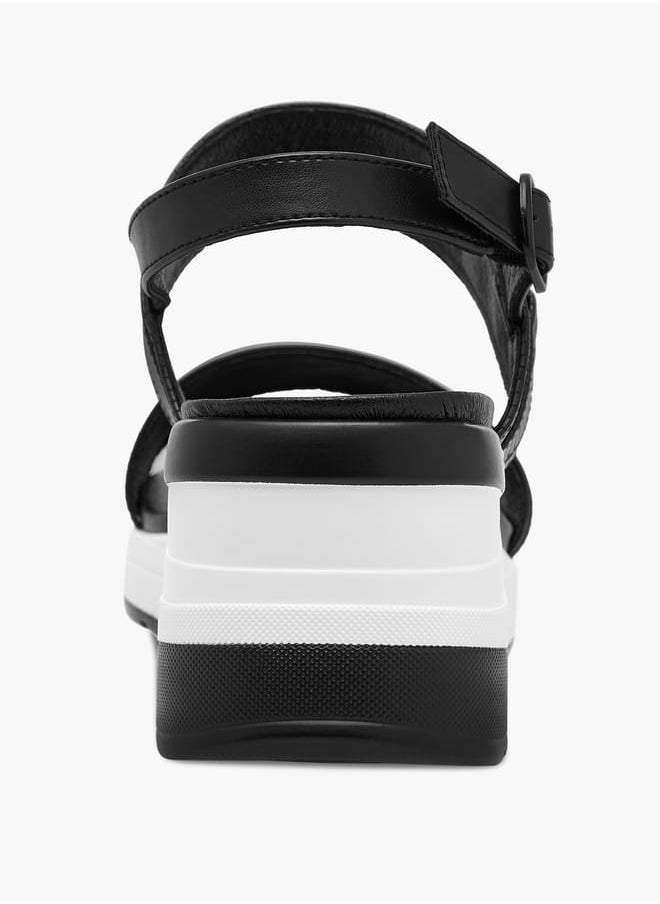 Celeste Women's Strappy Sandals with Buckle Closure and Wedge Heels  - Image 4