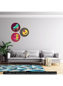 Webelkart Webelkart Set of 3 Retro Art MDF Board UV Textured Painting for Wall, Office, Study Room Decoration Paintings (15.50 x 15.50inches)  - Image 4