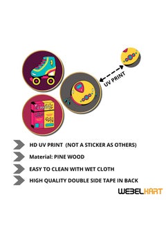 Webelkart Webelkart Set of 3 Retro Art MDF Board UV Textured Painting for Wall, Office, Study Room Decoration Paintings (15.50 x 15.50inches)  - Image 2