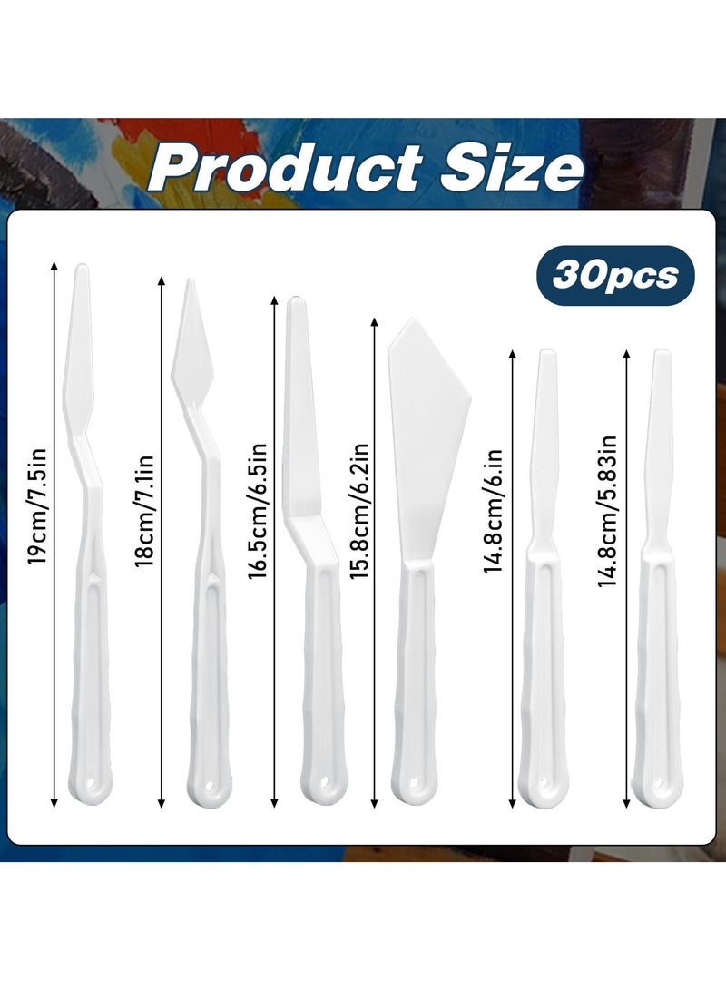 SYOSI Plastic Spatula Palette Knives Set, Palette Knife Painting Knife for Mixing, Spreading, Scratching, Layering Colors, Thin and Flexible Art Tools for Carving, Oil, Acrylic, Watercolor Painting (42PCS)  - Image 3