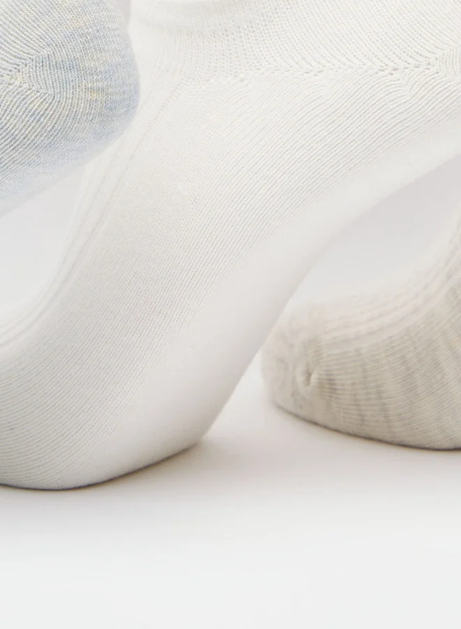 Shoemart Striped Ankle Length Socks - Set of 3