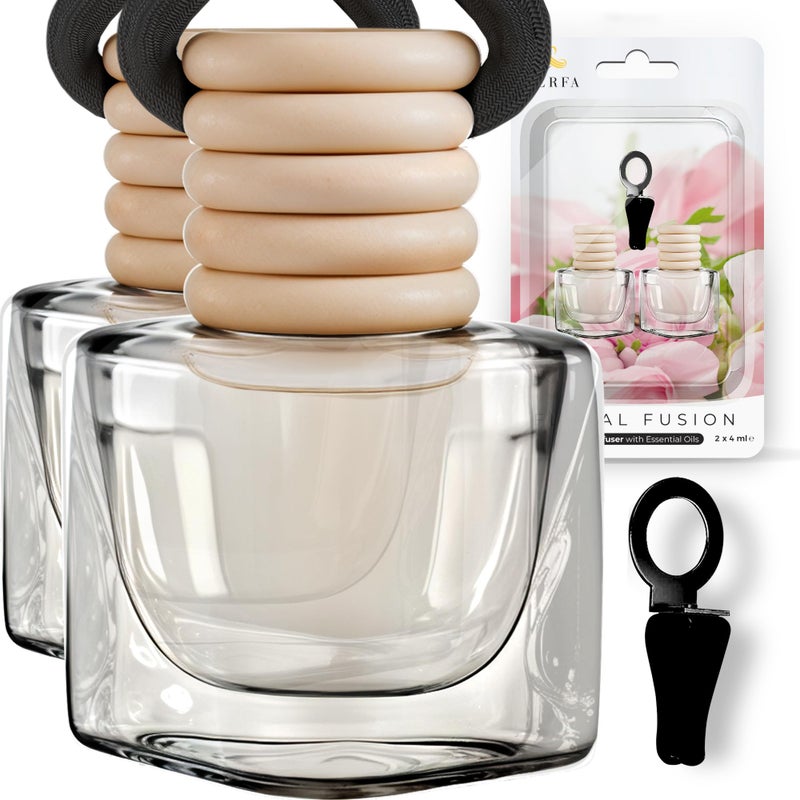 Perfa Pink Floral Car Air Freshener Hanging Car Freshener with Vent Clip Fragrance Oil Diffuser SlowRelease Aroma Technology Adjustable Scent Intensity Feminine Scented Accessories by Perfa - Image 3