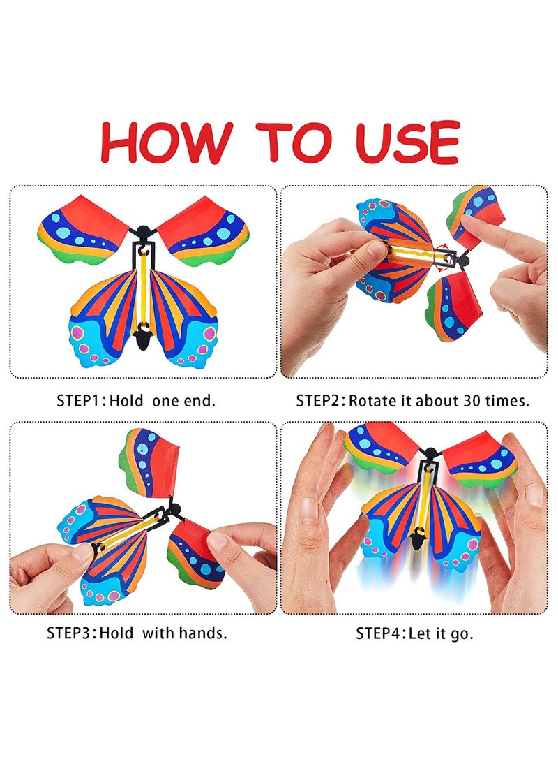 KASTWAVE Magic Fairy Flying Butterfly, Rubber Band Powered Wind up Butterfly Toy for Surprise Gift or Party Playing Outdoor Playing (15 Pcs) - Image 5
