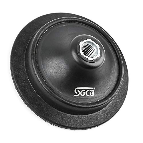 SGCB 5” RO Rotary Flexible Backing Plate, Hoop-and-Loop Face 5/8” Thread PU Soft Backing Pad Used On Rotary Polisher Sander for Sanding Polishing Buffing Finishing - Image 1