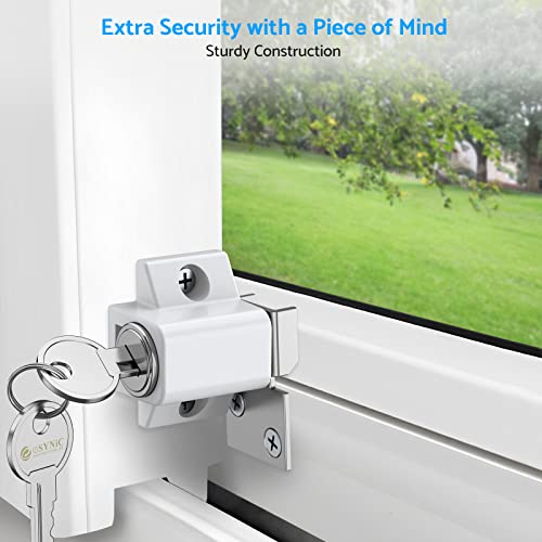 eSynic 2-Pack Heavy Duty Sliding Door & Window Locks with Keys - Universal Fit Zinc Alloy Security Lock for Patio/French Doors, Dual Installation (Punch/Non-Punch) - Weatherproof Home Safety Set - Image 5