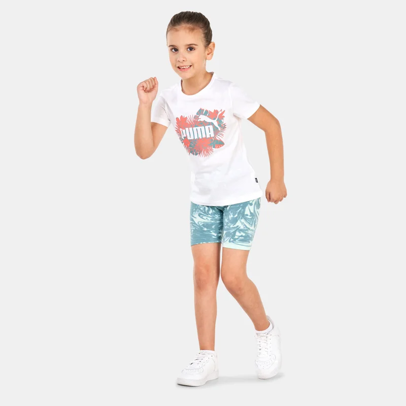 PUMA Kids' POWER Summer High Waist Allover Print Bike Shorts (Older Kids)