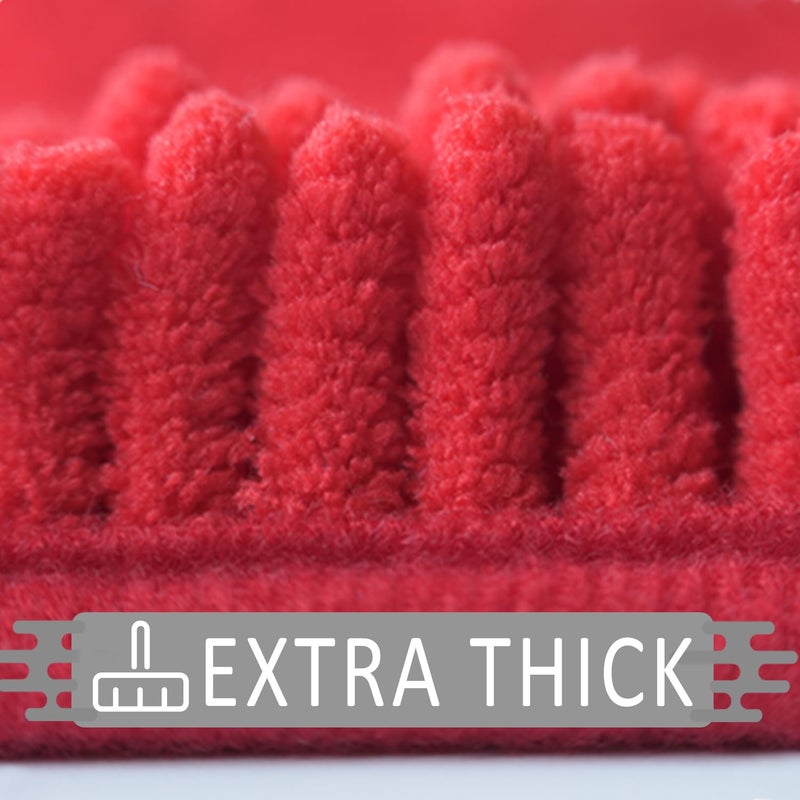 Flotstiga Bathroom Rugs Sets 2 Piece Super Absorbent Soft Thick Machine Washable Chenille Bathroom Mat Non Slip Toilet Floor Rug Bath Mats for Bathroom 16x24 Plus 20x32 Shape Red - Image 3