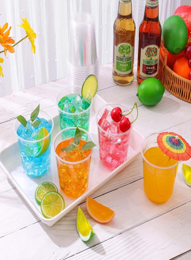 tchrules 120 Pack 12oz Clear Plastic Cups, Disposable Stemless Wine Glasses for Party, Round Bottom Plastic Cocktail Glasses, Cute Crystal Cold Drinking Cups for Holiday Wedding Birthday Picnic Events - Image 3