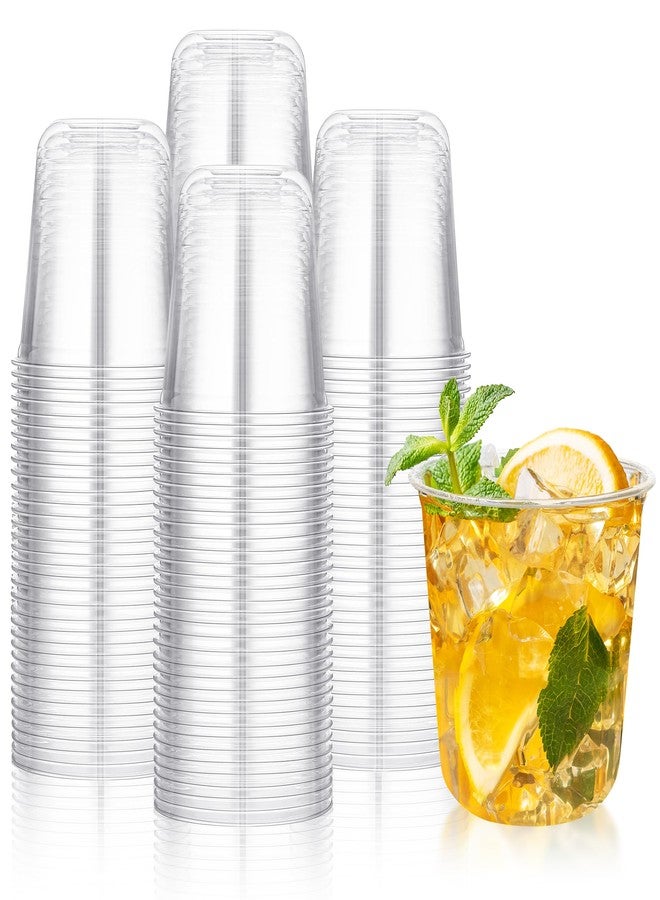 tchrules 120 Pack 12oz Clear Plastic Cups, Disposable Stemless Wine Glasses for Party, Round Bottom Plastic Cocktail Glasses, Cute Crystal Cold Drinking Cups for Holiday Wedding Birthday Picnic Events - Image 1