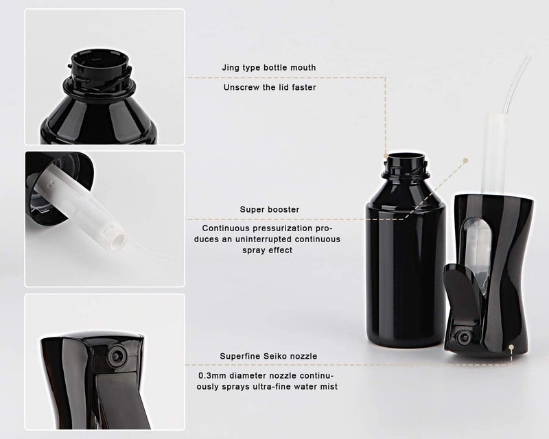 DHVYANT MART Premium Ultra Fine Mist Sprayer bottle Continuous Spray For Water Refillable Water Mister Used For Hair Cleaning Salons Gardening Body Care More Ideal For Men Women 200 Ml - Image 2