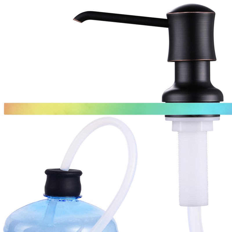 Sink Soap Dispenser for Kitchen Sink Oli Rubbed Bronze Upgrade with 40 Silicone Extension Tube Kit Connect to Your Soap Bottle Directly