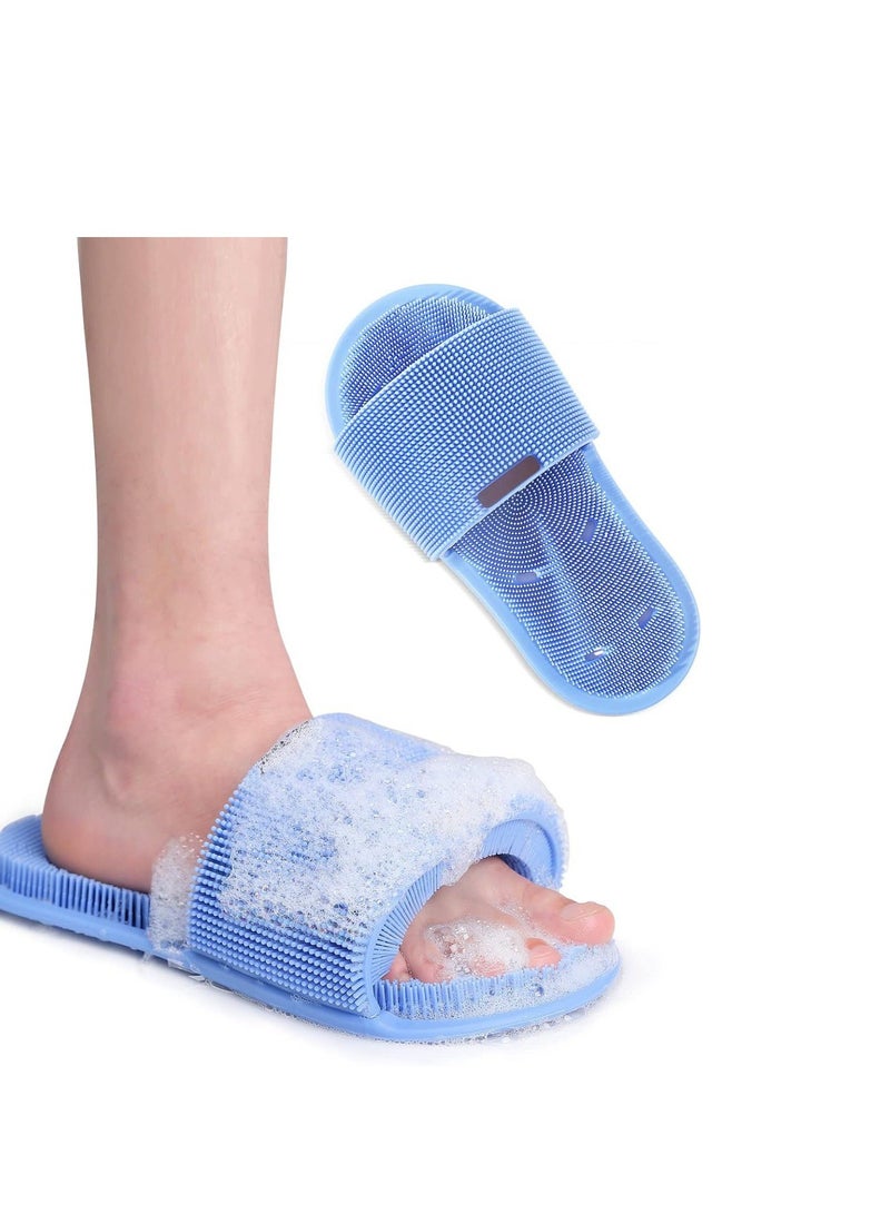 Foot Cleaner Scrubber for Shower Feet Massager Silicone Foot Slipper Brush, Non-Slip with Suction Cups, Women Men Dead Skin Callus Remover Foot SPA Washer-1 Pcs, Blue - Image 1