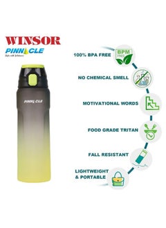 Winsor Winsor Pinnacle Wave Hydration Bottle 750Ml  | Leak-Proof Water Bottle with Protein Shaker - Ideal for Gym, School, and Outdoor Sports - Black  - Image 2