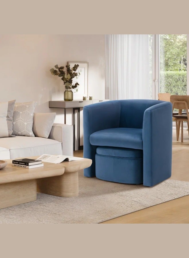 Generic Den Upholstered Accent Chair & Storable Ottoman  - Image 2