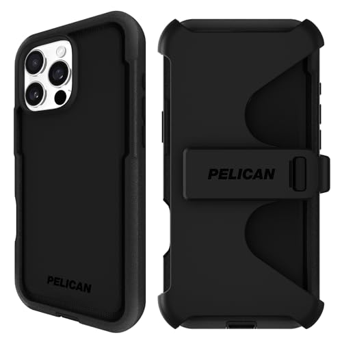 Pelican Voyager iPhone 16 Pro Max Case Compatible with MagSafe Rugged Phone Case w 18ft MilitaryGrade Drop Protection Heavy Duty Phone Cover wBelt Clip Holster for iPhone 16 Pro Max Black - Image 1