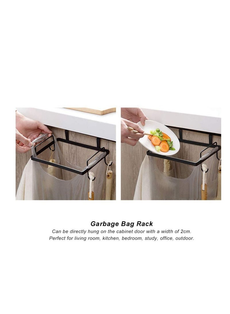 Y&D Hanging Garbage Bags Holder KASTWAVE Organizer Rack Stainless Steel Trash Bag Towel Gloves Hanger for Kitchen Cabinet Cupboard Drawer Back Door Hook Hangers  - Image 2