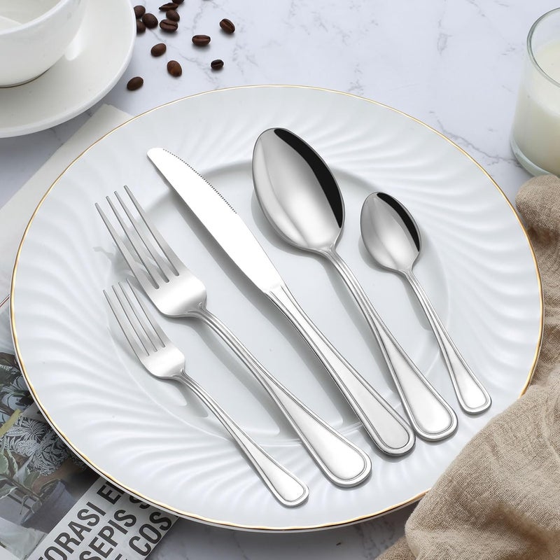 BEWOS 24-Piece Teaspoons - Tea Spoons/Coffee Spoon, 6.3-Inch Stainless Steel Silverware, Teaspoons Silverware, Small Spoons,Spoon for Hot Tea, Teaspoon Mirror Polished & Dishwasher Safe - Image 3