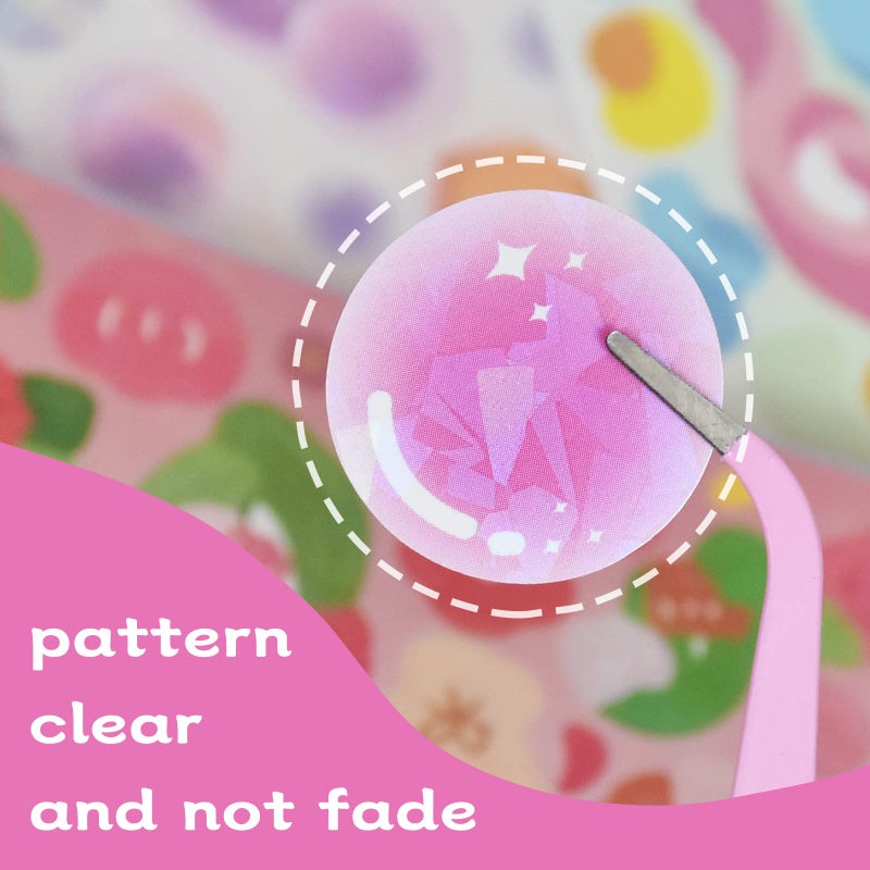 DAPUTOU 2500PCS Scrapbook Stickers Book - Cute Butterfly Stars Heart Letter Glitter Self-Adhesive Korean Bows Ribbons Kpop for Kids Girls Boys Aesthetic Craft Scrapbooking Junk Journal 50-Page - Image 5