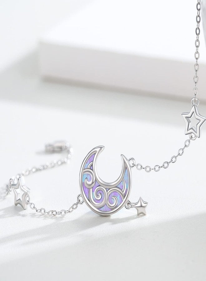 CUOKA MIRACLE Crescent Moon Bracelet for Women 925 Sterling Silver Moon Phase Adjustable Bracelet Hypoallergenic Jewelry Gift for Friends Mom (Crescent) - Image 5
