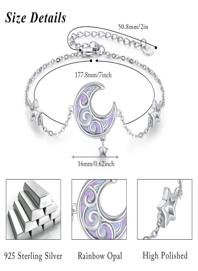 CUOKA MIRACLE Crescent Moon Bracelet for Women 925 Sterling Silver Moon Phase Adjustable Bracelet Hypoallergenic Jewelry Gift for Friends Mom (Crescent) - Image 4