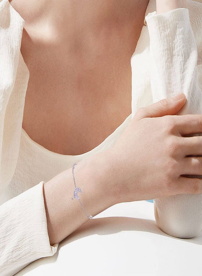 CUOKA MIRACLE Crescent Moon Bracelet for Women 925 Sterling Silver Moon Phase Adjustable Bracelet Hypoallergenic Jewelry Gift for Friends Mom (Crescent) - Image 2