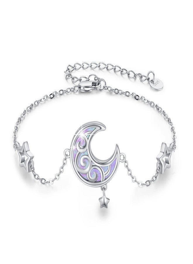 CUOKA MIRACLE Crescent Moon Bracelet for Women 925 Sterling Silver Moon Phase Adjustable Bracelet Hypoallergenic Jewelry Gift for Friends Mom (Crescent) - Image 1