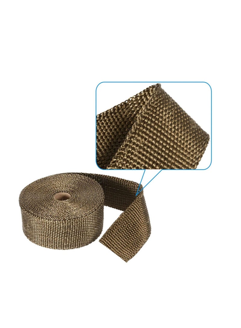 1pcs 5m ألياف التيتانيوم لف الحرارة العادم المجموعة مع 10 كابل ربطات 30 سم للسيارات اكسسوارات الدراجات النارية حماية درجات الحرارة العالية - Image 2