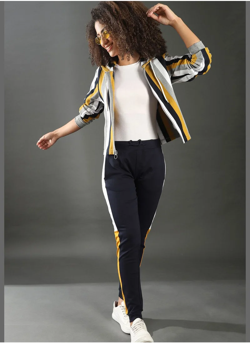 Campus Sutra Color Block Track Pant