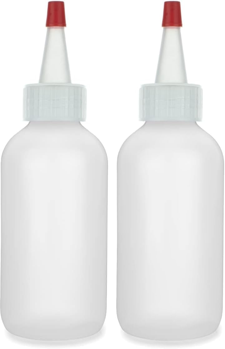 BRIGHTFROM Squeeze Hair Color Applicator Bottles with Red Top Cap 4 OZ Empty Plastic Containers Refillable Leak Proof  OpenClose Nozzle  Multi PurposeColoring Pack of 2 - Image 1