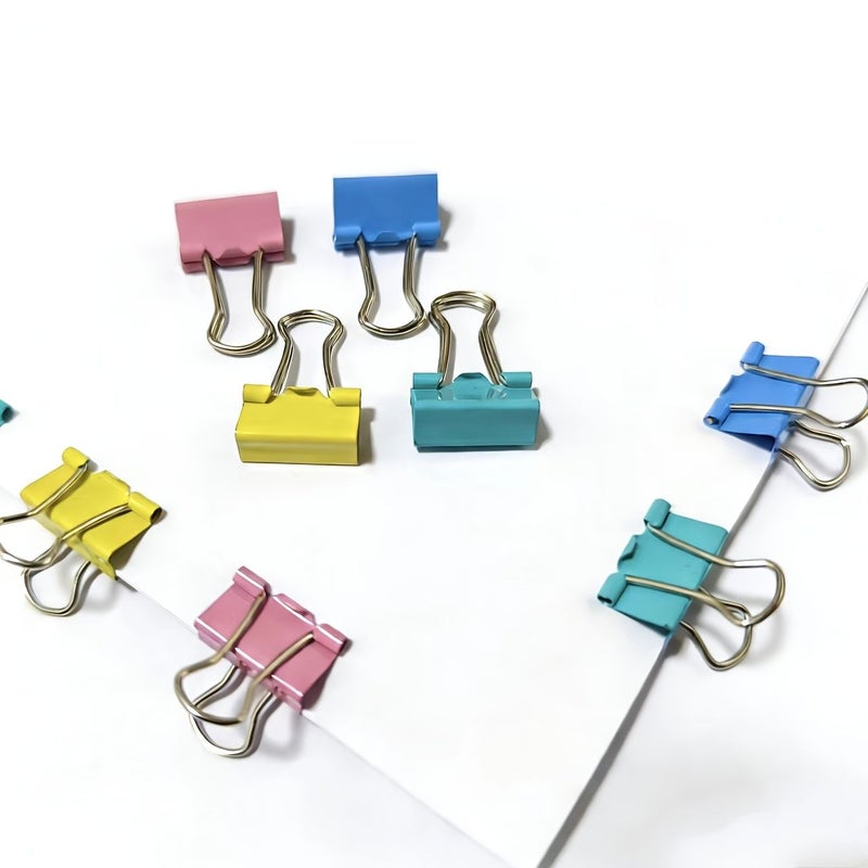 48 Pieces 15mm Mini Metal Binder Clips Four Colors Mixed For Office School And Home Use - Image 3